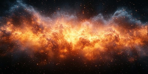 Spectacular cosmic explosion showcasing vibrant colors and swirling gases in deep space