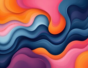 Abstract Fluid Waves in Vibrant Colors