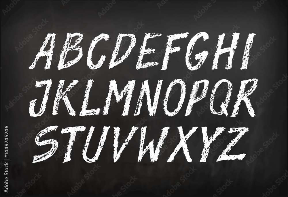 Poster typography font with scribble alphabet. modern abstract typeface design with letters in crayon style