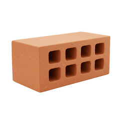 Red Construction Brick for Building Projects On Transparent Background


