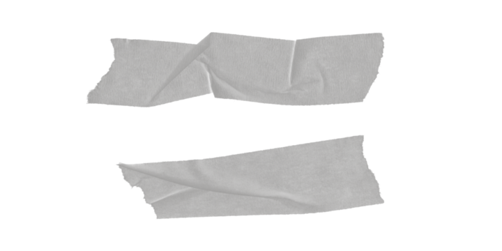 Gray Tape Cross Mark on Transparent Background for Design
