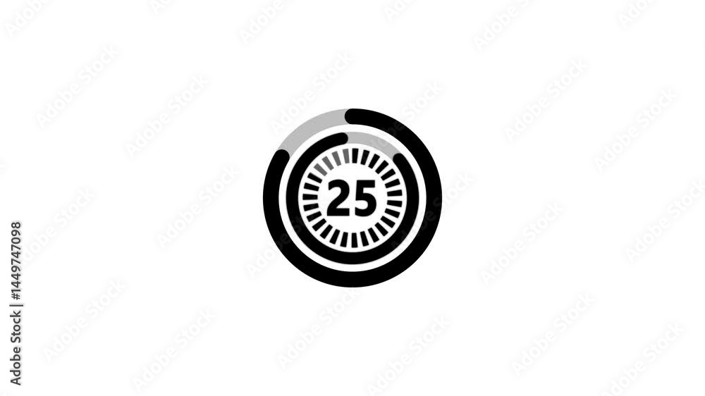 Poster 30 second countdown with circle animation, animated countdown 30 to 0. 4k video.