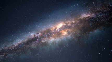 Naklejka premium A breathtaking view of the Milky Way galaxy, showcasing its vibrant colors and intricate details.