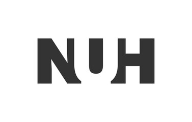 NUH logo design. Initial letter N U H bold font style for tech startups, consulting, corporate branding. Creative company name, headlines typography identity, trendy logotype.
