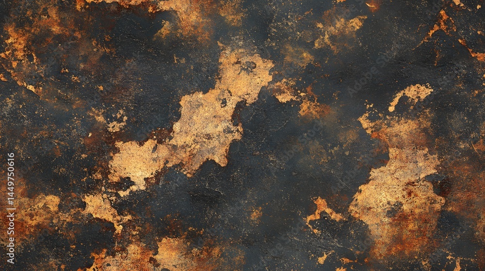 Aufkleber abstract rusty surface texture pattern in dark tones.