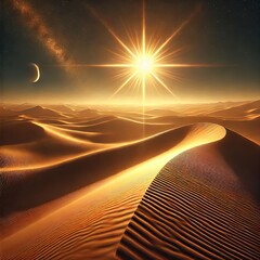 A dunes reflecting golden sunlight