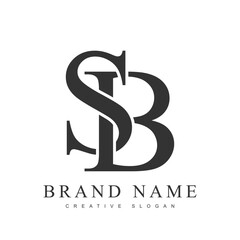Fototapeta premium SB trendy logotype template. Initial letter s and b classic font style. Creative logo for company name or identity.