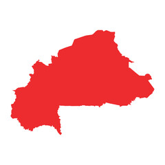 Obraz premium Burkina Faso Map Red Design