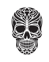This skull artwork is versatile and can be utilized as a logo and a T-shirt design.