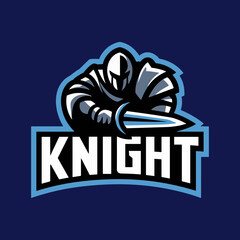 Valiant Armored Knight with Sword Esport and Gaming Team Mascot Logo