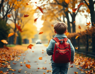 Back to School Illustration – Cute Kids with School Supplies, Books, and Classroom Elements
