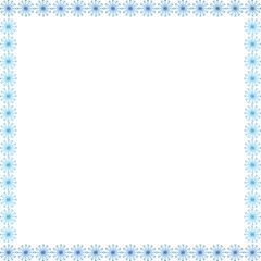 Snowflake winter frame. Christmas snowflake on white background border with empty space for your text