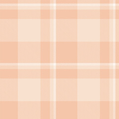 Age fabric seamless plaid, customized pattern tartan vector. Show check texture textile background in orange and light colors.