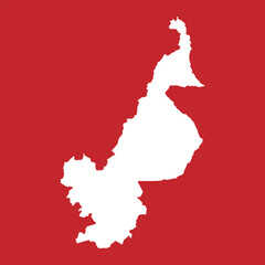 Cameroon Map Red On White