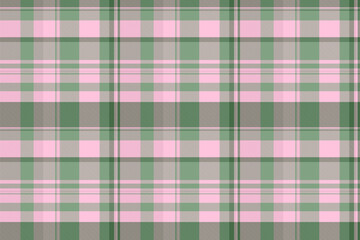 Flow tartan pattern textile, 70s background fabric texture. Usa seamless check vector plaid in light and pastel colors.