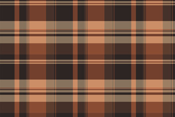 Harmony texture check tartan, pixel pattern plaid vector. Relief textile fabric seamless background in orange and dark colors.