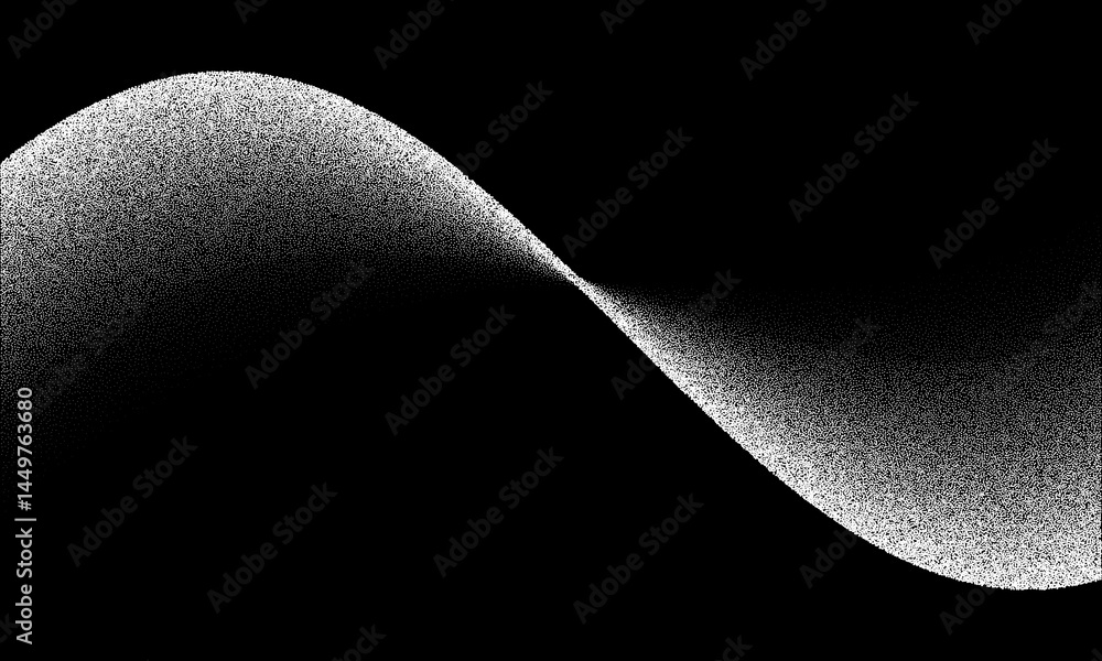 Leinwandbilder abstract art background with dots. waves with stipple effect with chaotic noise. white dots on black