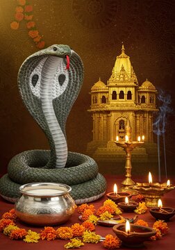 Naag Panchami Illustration: Honoring the Serpent Deities with Devotion and Art