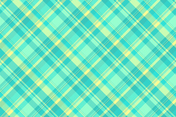 Sketch tartan background texture, rag textile vector fabric. Brazil seamless check plaid pattern in teal and green colors.