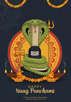 Naag Panchami Illustration: Honoring the Serpent Deities with Devotion and Art