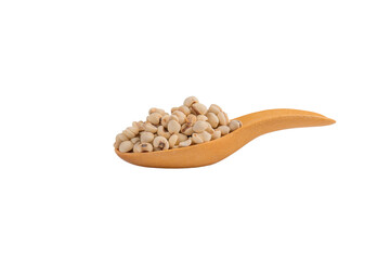 Chickpeas source of natural protein, vitamins and minerals. Healthy diet food on wooden spoon. transparent background.