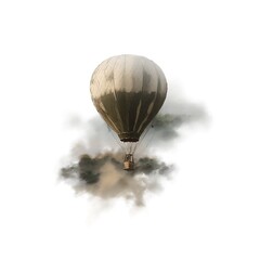 Artistic Illustration of a Hot Air Balloon Soaring Through the Clouds.