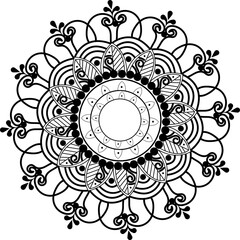 very simple black and white mandala pattern