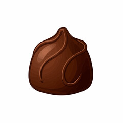 Chocolate delicacy with various shades of brown filling the right corner of shot