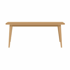 Isolated simple tan table, wooden, for product placement. Empty space above