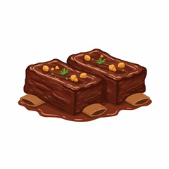 Two brownies sit side-by-side, topped with small yellow chunks and green specks