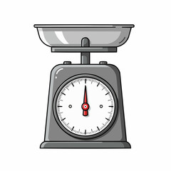 Silver scale with indicator. The scale's dial is marked with various increments