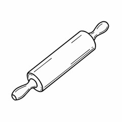 Simple, black and white line drawing of a container at an angle on white