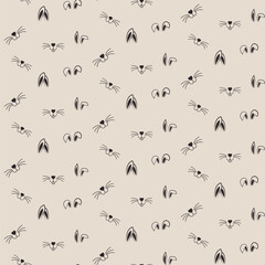 Cream Background Bunny Pattern Design