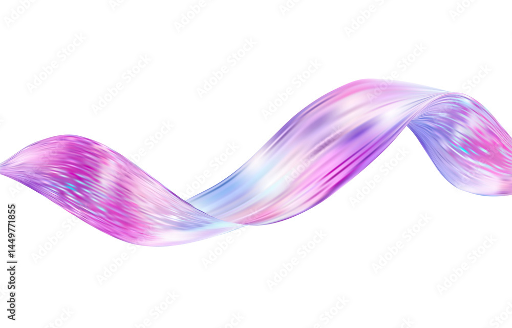 Poster abstract holographic wave.flow iridescent fluid.dynamic spectrum ribbon.