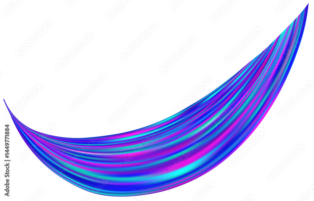 Aufkleber abstract holographic wave.flow iridescent fluid.dynamic spectrum ribbon.
