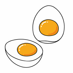 Cartoon graphic of a fried egg with a bright yellow yolk and a runny white
