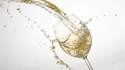 White Wine Splash in Glass