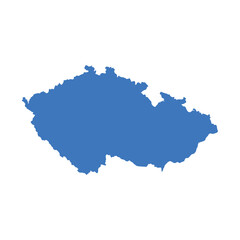 Flat Blue Czech Republic Map