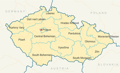 Czech Republic Map Flat Design