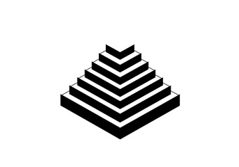 Abstract Isometric Pyramid Illustration Geometric Shape Design