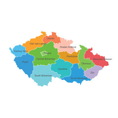 Colorful Czech Republic Area Map