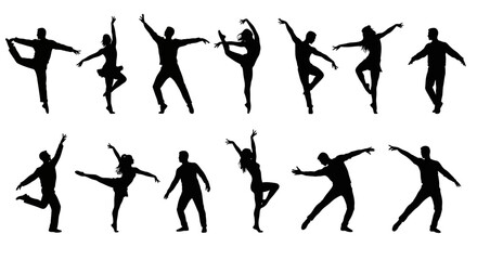 Collection of Diverse Dance Silhouettes Ballet, Modern, and More