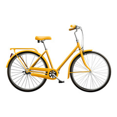 Yellow bicycle isolated on a transparent background