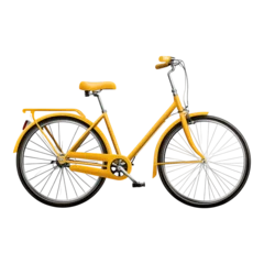 Fototapete Rund Yellow bicycle isolated on a transparent background © Safat's Hub