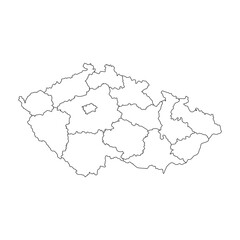 Czech Republic Simple Map Outline