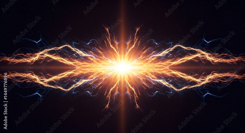 Poster cosmic energy flow abstract visualization of celestial power and vibrant energy streams