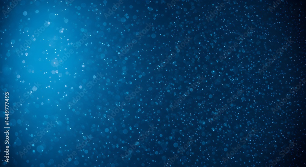 Poster abstract blue bokeh background shimmering lights and sparkling dust particles