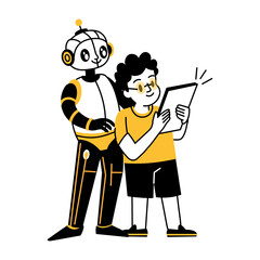 A hand drawn illustration of a smart assistant 
