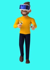 Fun 3D cartoon casual character with VR