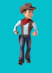 Fun 3D cartoon cowboy